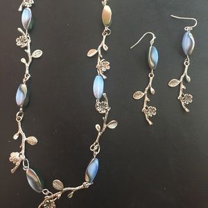Unique floral design necklace and stones